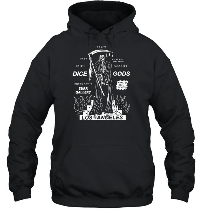 Peace Hope Here For A Visit Gone Tomorrow Faith Charity Dice Gods Hoodie
