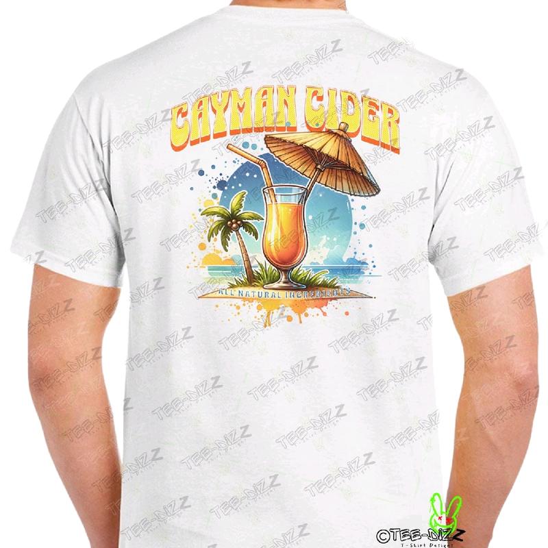 Cayman Cider Men's funny T-shirt Menswear humor Crewneck Casual Cotton