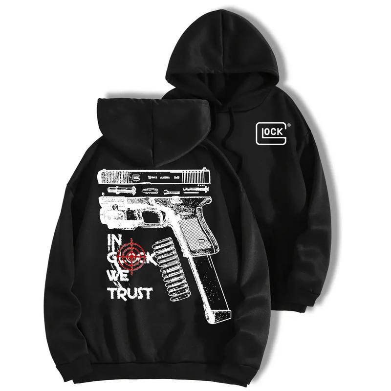 In Glock We Trust Standard size Hoodie And Crewneck Sweatshirt for Men and Women - Double Sided Print - Classic, Menswear