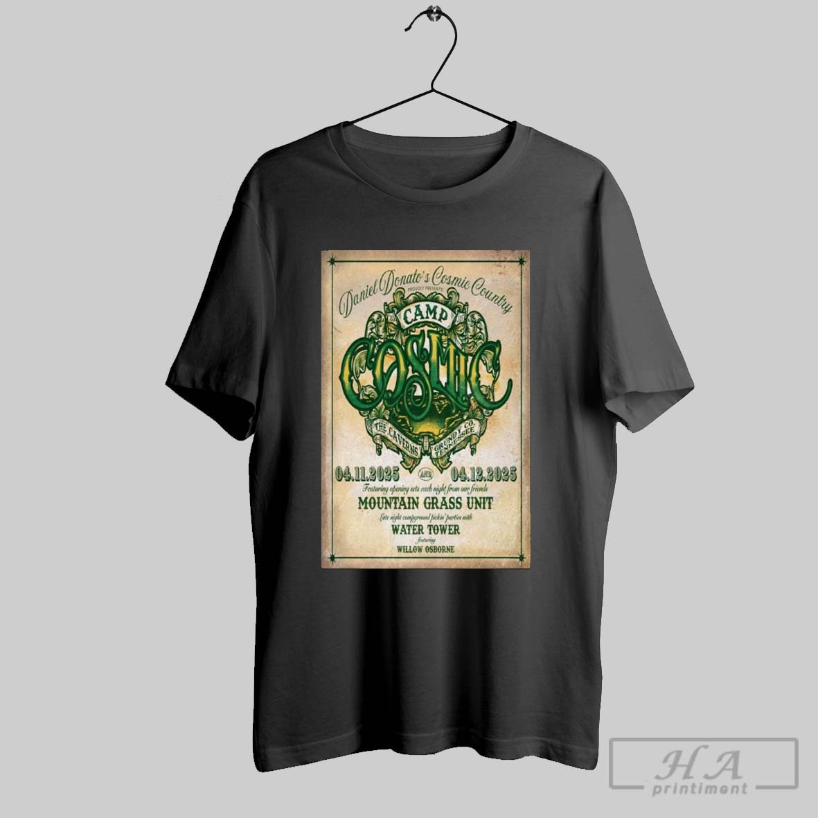Poster Daniel Donatos Cosmic Country April 11 12 2024 The Caverns Mountain Grass Unit T Shirt