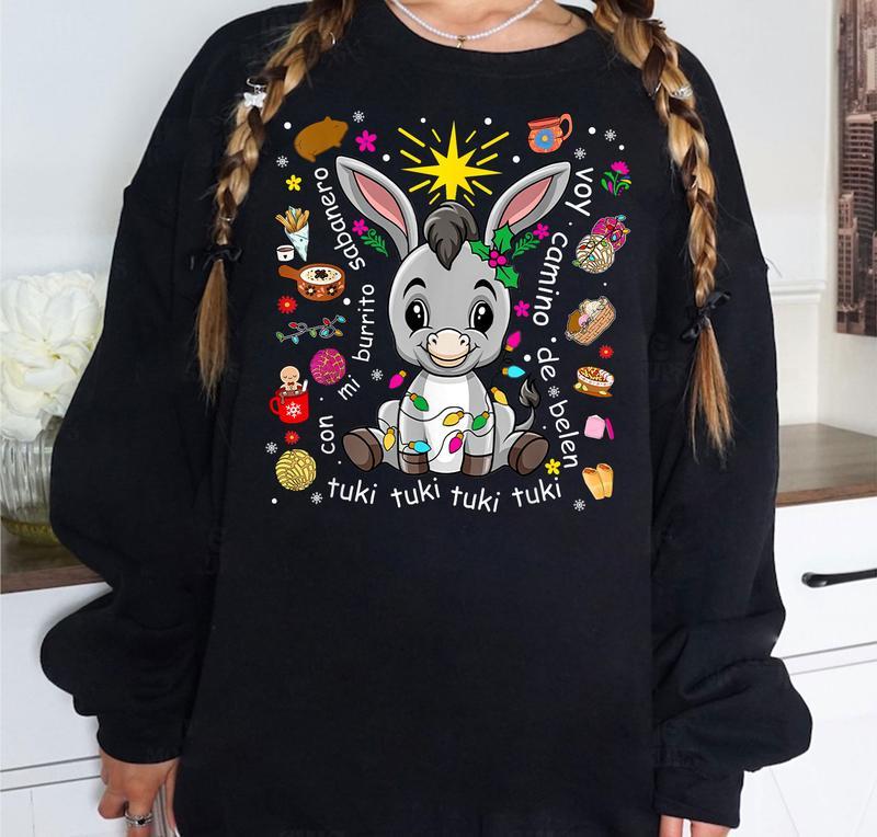 Mi BurritoO SabaneE Mexican Christmas Donkey Spanish Xmas Sweatshirt, Mi Burri Sabaner Christmas Sweatshirt
