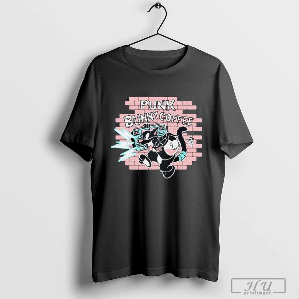 Punk Bunny Coffee Rad Cat T-Shirt