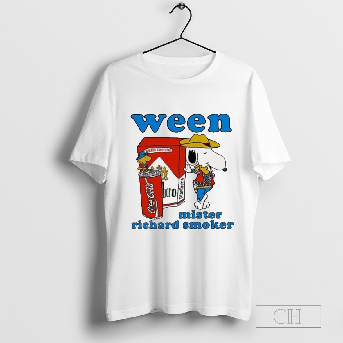 Snoopy and Woodstock Big Pimp Dog Man Ween Mister Richard Smoker T-shirt