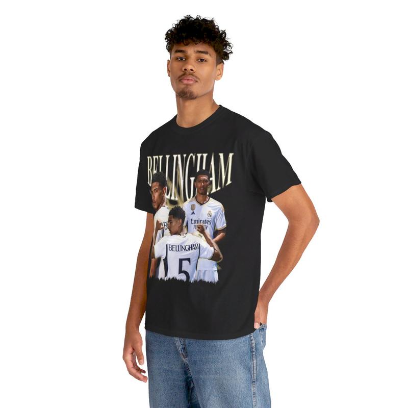 Soccer Fan Jude Bellingham Classic Comfort Heavy Cotton Tee Casual Menswear Top Graphics Smooth Underwear Man Tshirt Streetwear Crewneck Shortsleeve S