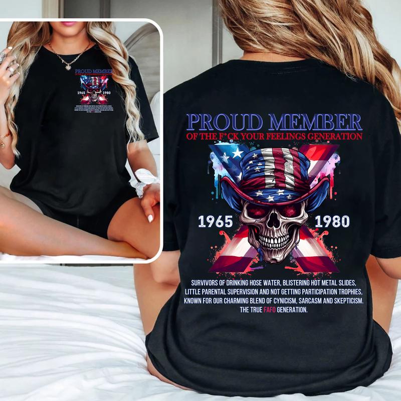 Gen X 2 Side T-shirt, Proud Member Flag Generation X Collection Shirt, Gen X Shirt, Flag Proud Member Generation 1965-1980 Shirt