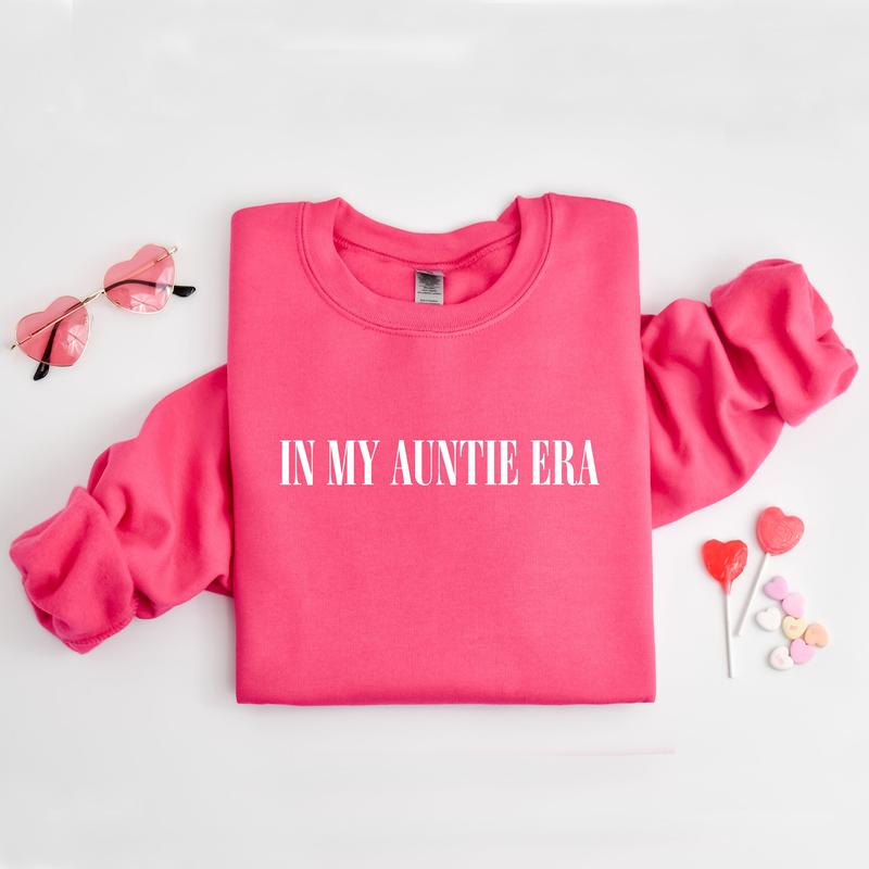 In My Auntie Era Sweatshirt, Auntie Crewneck Sweatshirt, Auntie Gift Cotton Menswear