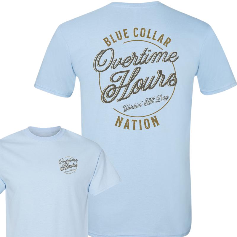 Blue Collar 2 Sided T-Shirt, Blue Collar Gifts, Lineman Shirt, Trucker Shirt, Full Color, For Men
