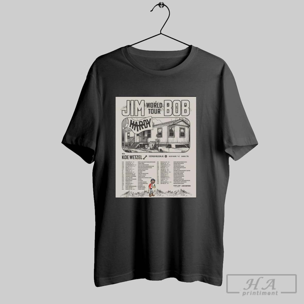 Poster Hardy Jim World Tour Bob 2025 5 22 Chula Vista Ca 5 23 Las Vegas Nv T Shirt