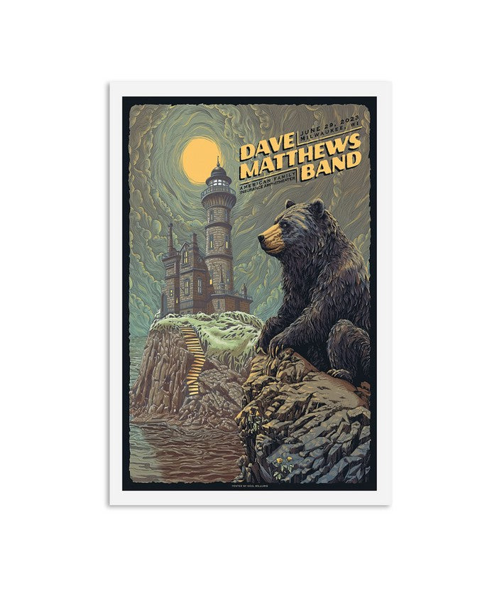 Limited Dave Matthews Band American Family Insurance Amphitheater 6292023 Milwaukee WI Poster