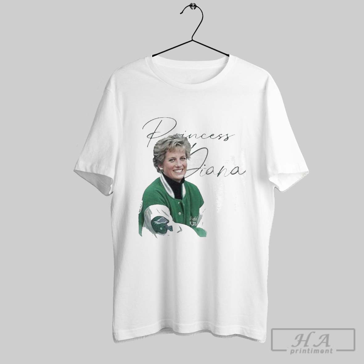 Princess Diana Wearing Philadelphia Eagles Football Jacket Shirt