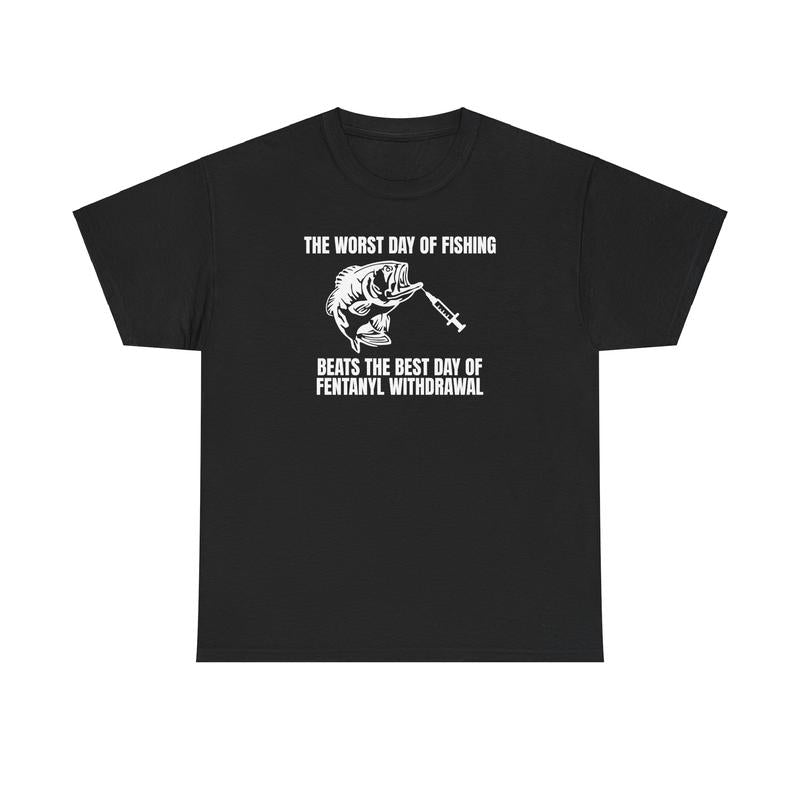 The Worst Day of Fishing Tee - Men's Cotton Streetwear Shortsleeve Tshirt