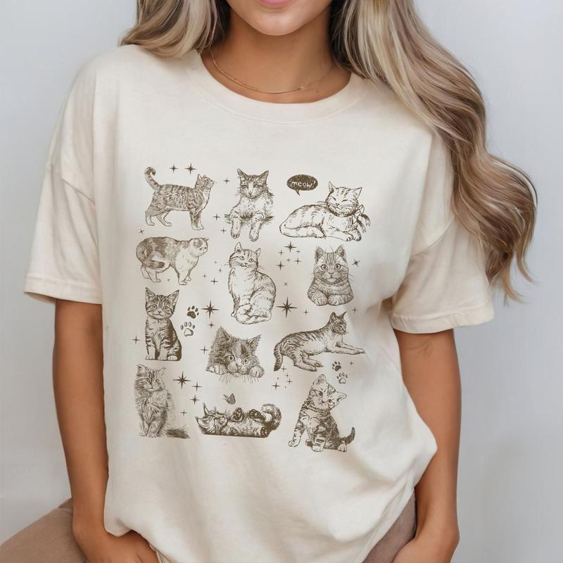 Vintage 90s Cat Tshirt, Retro Kitten Shirt, Cat Lover T-Shirt Unisex Classic Cotton