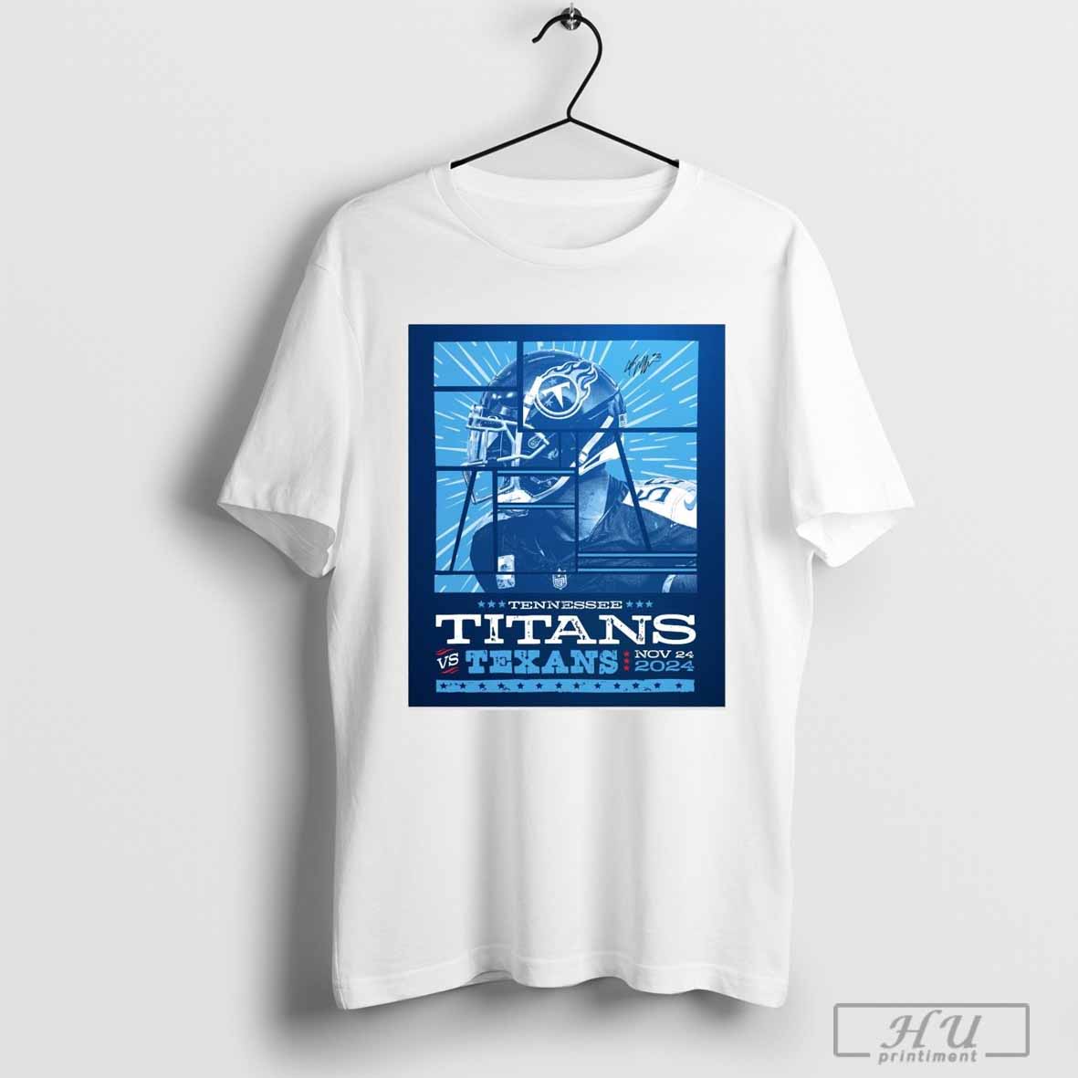Tennessee Titans Vs Houston Texans November 24 2024 AFC South Showdown Poster T-shirt