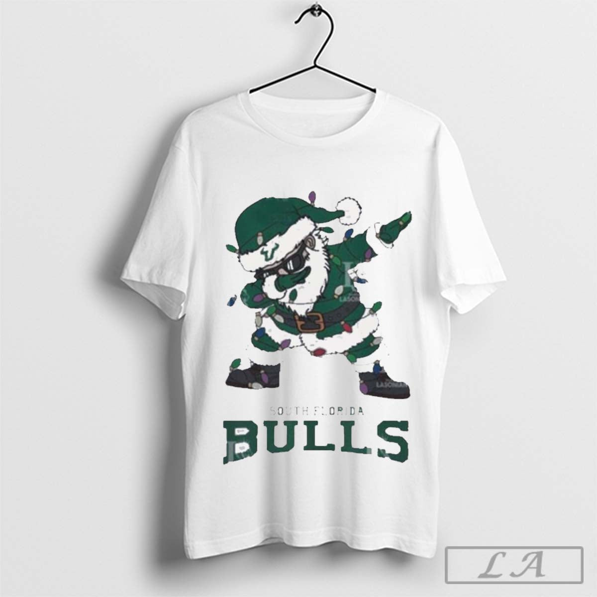 South Florida Bulls Dabbing Santa Claus Ugly Christmas Light 2024 t-shirt