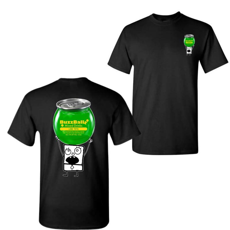 Buzzball Doodlebob T-shirt, Doodlebob Shirt, Buzzball Shirt, Double Sided Graphic Printed Unisex Classic Comfort Cotton T-Shirts For Men And For Women