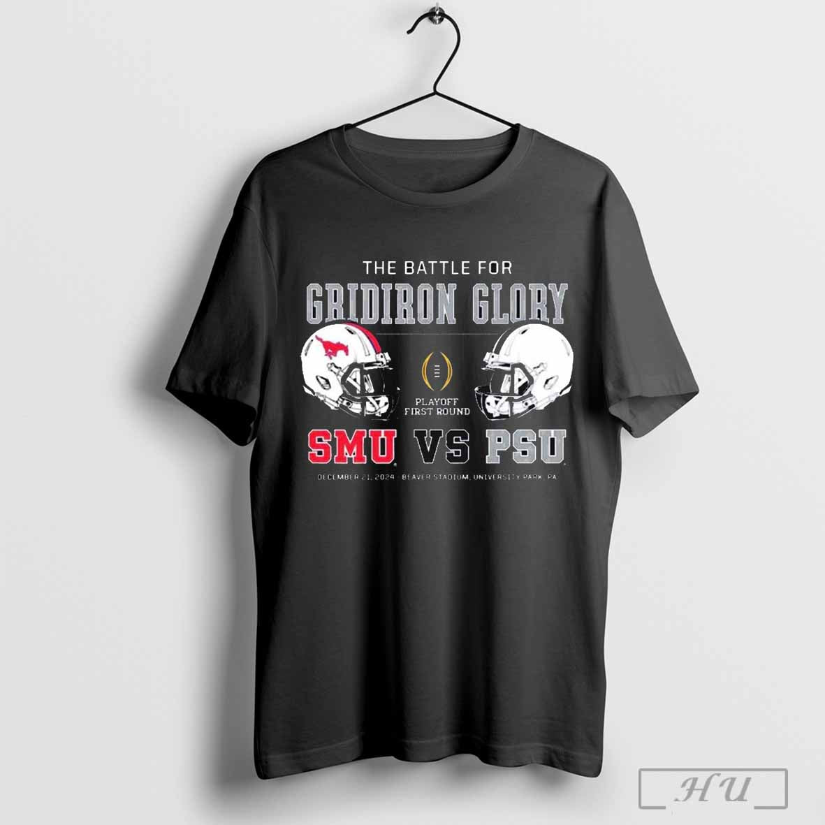 Smu Mustangs Vs Penn State Nittany Lions The Battle For Gridiron Glory Playoff First Round Dec 21 2024 Beaver Stadium T Shirt