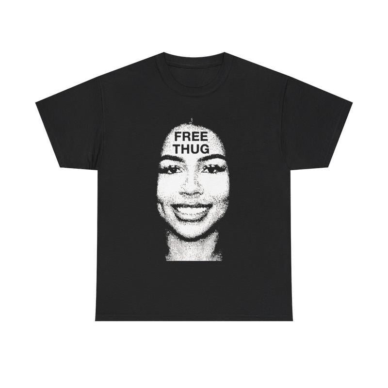 Vintage Free Thug Graphic T-Shirt Casual Classic Cotton Retro Top Comfy Tee Tshirt Streetwear