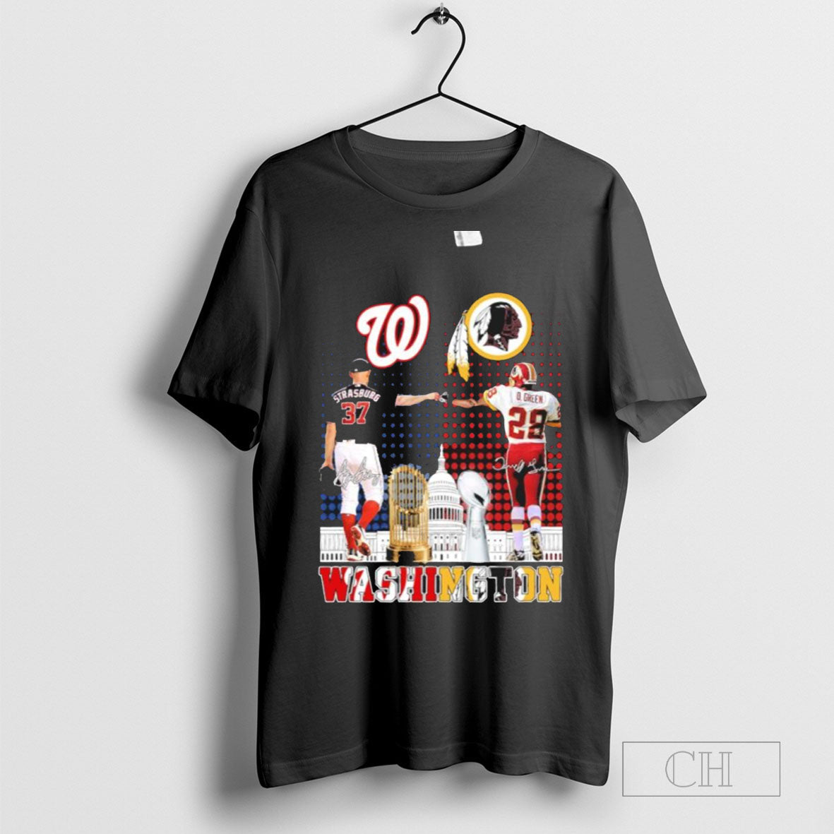 Stephen Strasburg Washington Nationals X Darrell Green Washington Redskins T-Shirt
