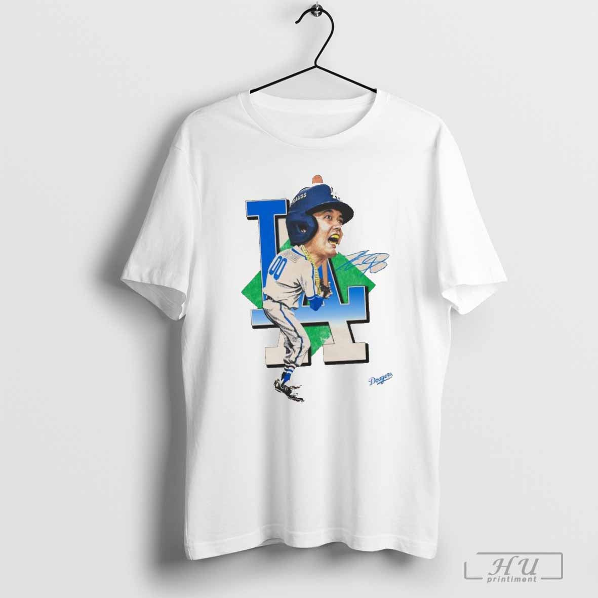 Shohei Ohtani Los Angeles Dodgers caricature signature T-shirt