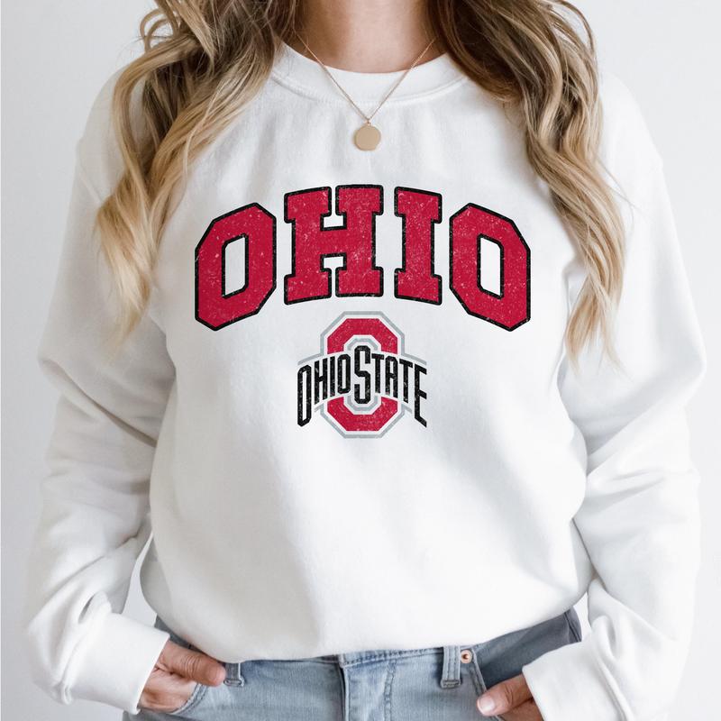 Ohio State Buckeyes Vintage NCAA Sweatshirt, University Football Shirt, Crewneck Gift for Men and Girls, Cotton Pullover, Classic Sport Style
