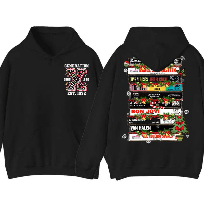 (HOODIE) Gen X customized christmas new version Proud Members Of Gen X New Hoodie, Customize Gen X TShirt Raised On Hose Water And Neglect T-Shirt - Vintage Inspired Funny Saying Sarcasm Quotes Shirt - Fit, Casual