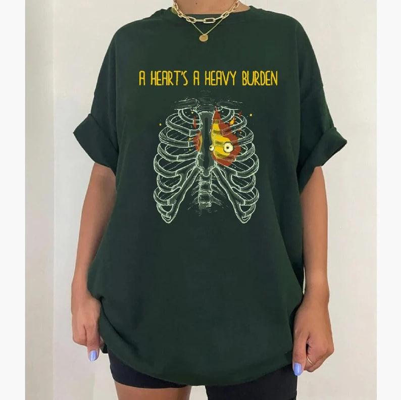 A heart's A Heavy Burden T-shirt Sweatshirt Hoodie  Sophie Hatter quote  Miyazaki sweatshirt  Anime sweatshirt  Howls Castle Shirt