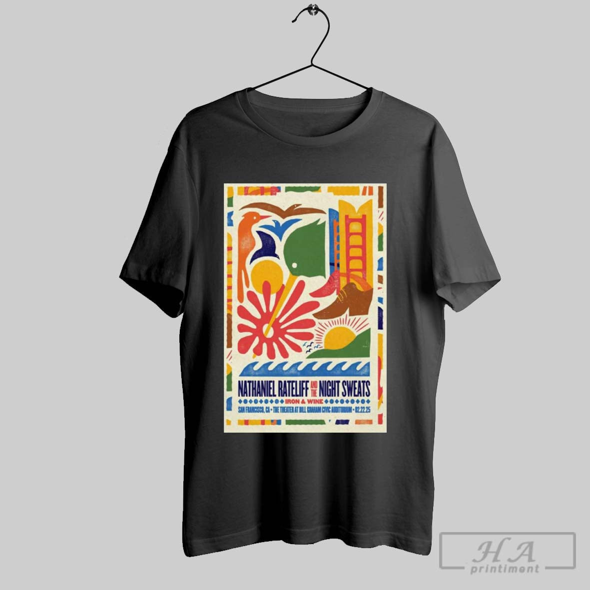 Poster Nathaniel Rateliff And The Night Sweats Feb 22 2025 San Francisco Ca T Shirt
