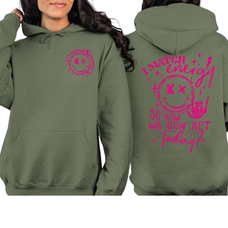 I Match Enegy Hoodie Cotton Menswear
