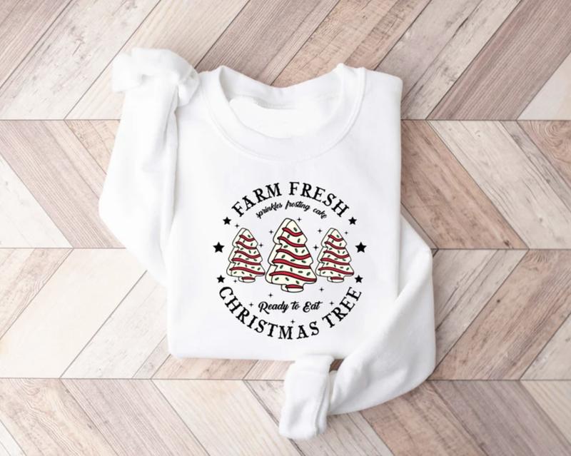 Farm Fresh Christmas Tree SweatshirtShirtHoodie, Retro Crewneck, Gift For Girlfriend, Cotton, Print Tee
