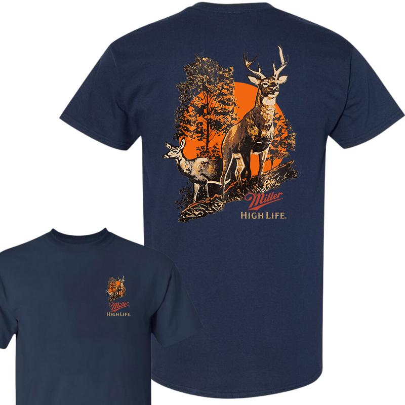 Miller High Life Deer T-shirt, Hungting T-Shirt, Full Color T-Shirt, For Men, For Women