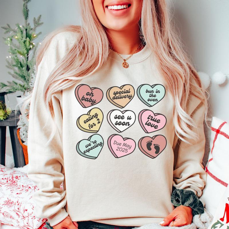 Personalized Valentine's Day Pregnancy Announcement Sweatshirt, Valentine Baby Reveal, Pregnancy Valentine Sweatshirt, Expecting Mom Gifts