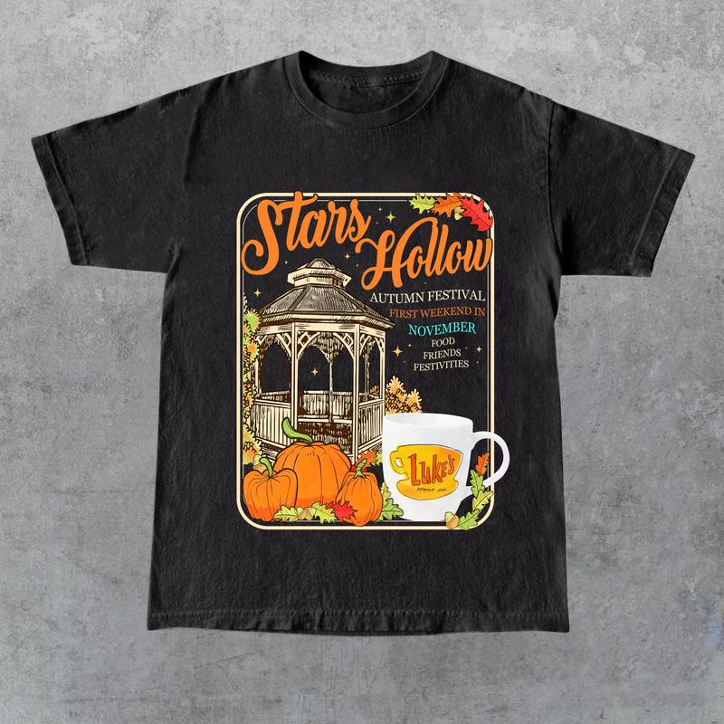 Stars Hollow Connecticut 1779 Shirt, Gilmore Girls Shirt, Autumn T-shirt, LukeÃ¢â‚¬â„¢s Diner Tee, Full Color, For Men, For Women