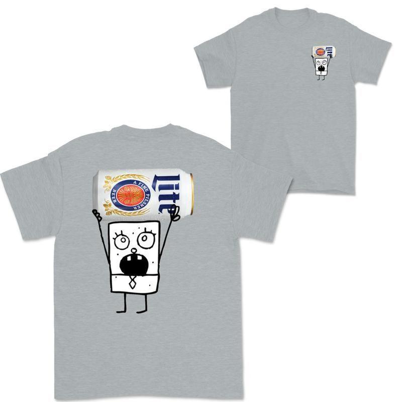 Doodlebob Miller Lite Double-Sided T-shirt, Funny Drinking Sweatshirt, Unisex Summer Hoodie, Perfect for Men and Women