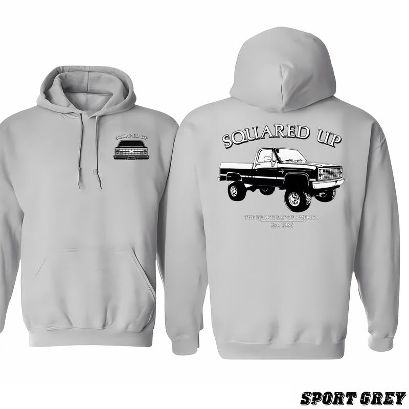 Vibe 2 Sides Squared Up 1986 Chevy Silverado Men's Cotton Hoodie, Choose Your Color, Flexible Fashion Fits, Fashion Selections For All, Classic Cotton
