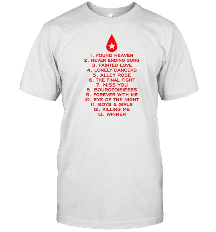 Conan Gray Found Heaven Tracklist Tee