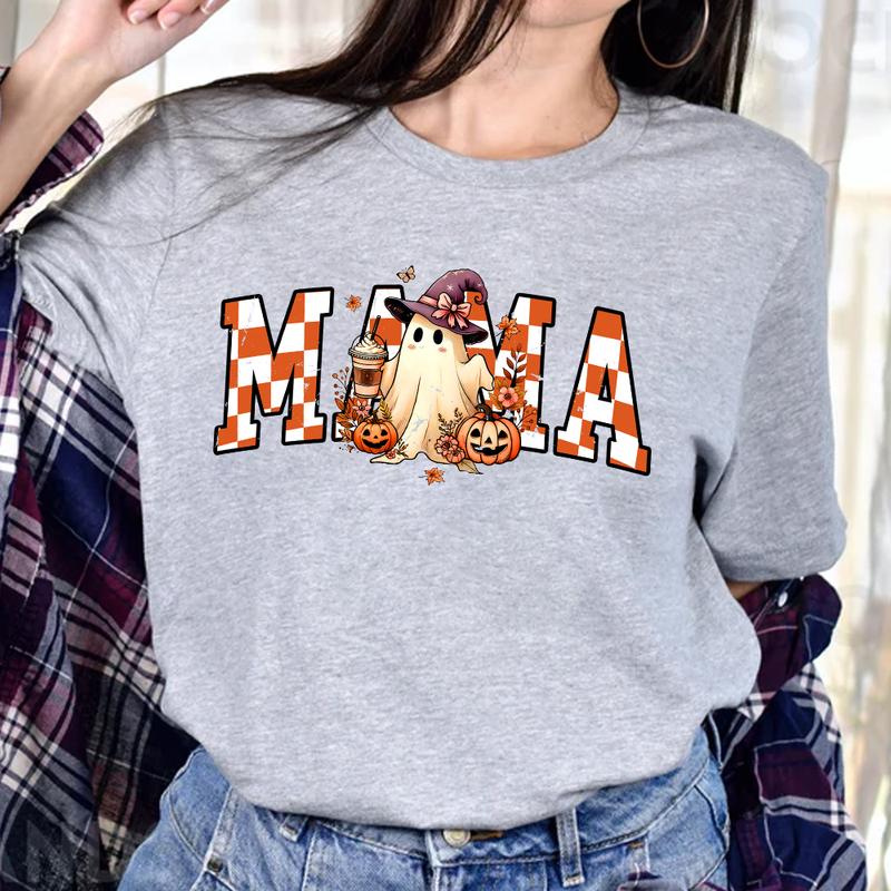 Cute Ghost Shirt, Vintage Halloween Mama T-Shirt, Retro Spooky Mama T-shirt, Spooky Mom Tee, Spooky Tee For Mama, Distressed Mama