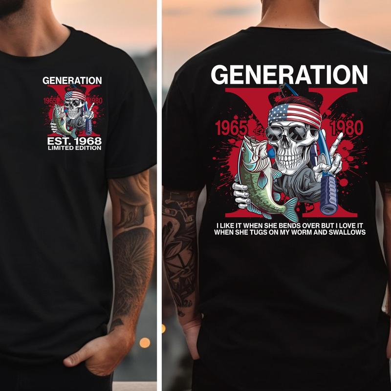 Customize Gen X Fishing T-shirt: 1968 Year FAFO Two Side Style, Hose Water Humor