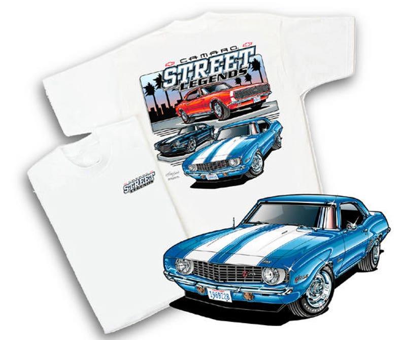 Camaro Street Legends White T-Shirt Chevrolet Chevy 1967 1968 1969 1970 RS SS Z28
