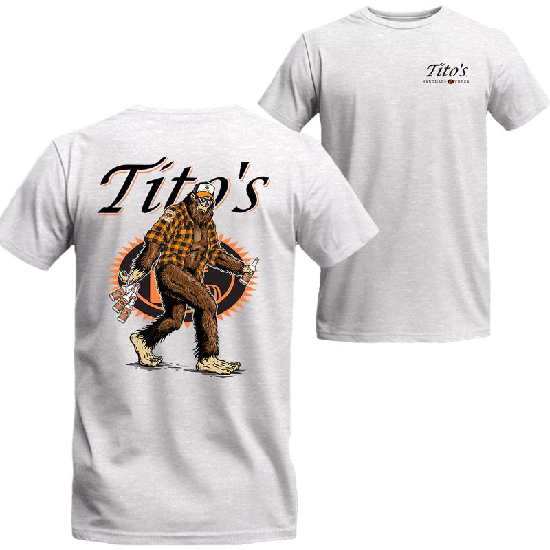 Bigfoot Titos Handmade Vodka 2 Sided Graphic Printed Shirt, Unisex T-shirt For Men, For Women, Best choice, Menswear Top Underwear Tshirt