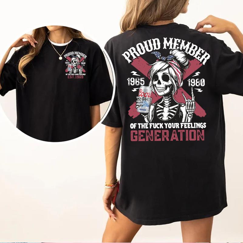 Gen X Shirt Proud Members Of Gen X CL TShirt, Customize Gen X TShirt Raised On Hose Water And Neglect T-Shirt - Vintage Inspired Funny Saying Sarcasm Quotes Shirt - Fit, Casual