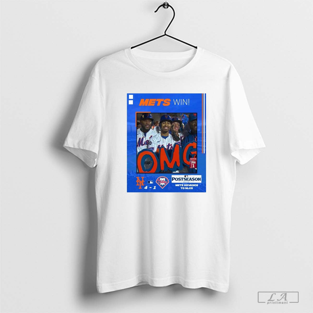 Poster New York Mets Win 4 -1 Philadelphia Phillies Mets Advance To NLCS Postseason 2024 t-shirt