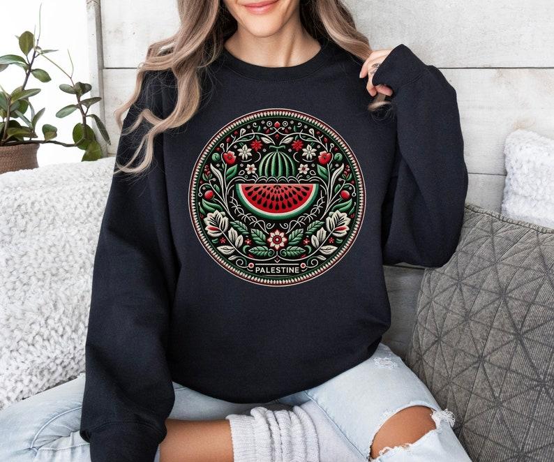 Palestine Sweatshirt ,Free Palestine, Fruit Sweatshirt ,Protest Shirt. Casual Collar Comfort Cotton
