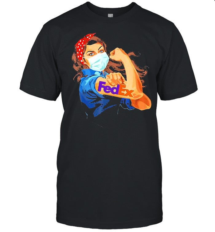 Strong Girl Ribbon Red Wear Mask Fedex Covid 19 shirt