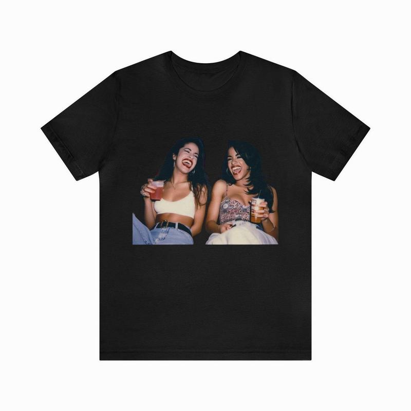 Vintage Look Tshirt Of Selena And Aaliyah, Sweater Unisex T-Shirt Crewneck Shirt Womenswear Top Underwear Lady, Unisex Cotton Tee