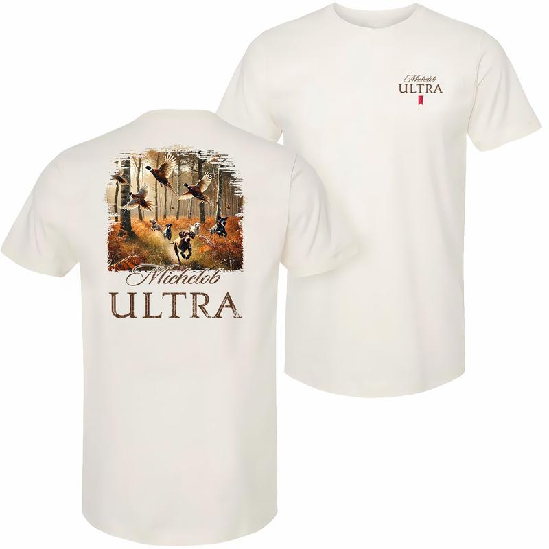 Michelob Ultra Dog And Pheasant Hunt  T-shirt - 2 Side - All-gender Fits - Choose Your Fashion - Fit For All Sizes - Choose Your Hue - Minimalist Chic