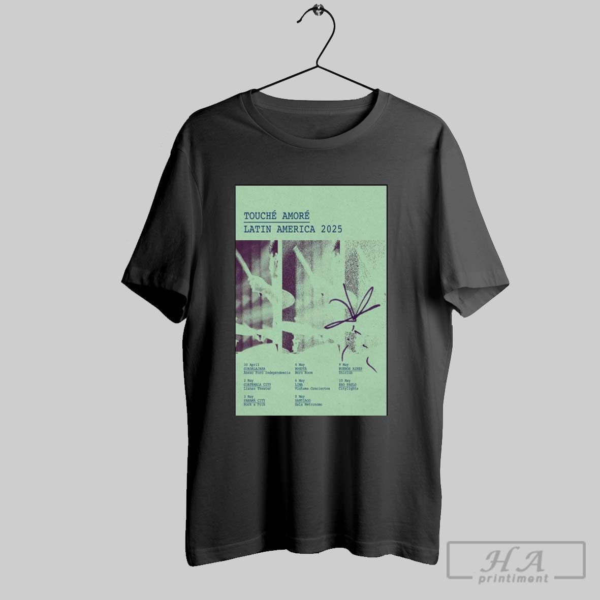 Poster Touche Amore Latin America 2025 30 April Guadalajara Anexo Foro Independencia T Shirt