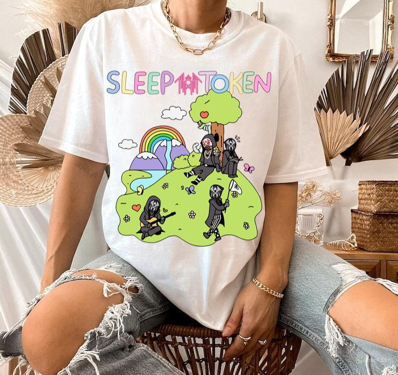 Sleep Token C0wboy Rider Shirt Cute Rainbow T-Shirt Casual Cotton