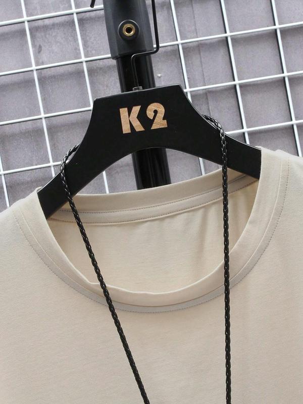 Unisex Men's Letter Print Round Neck GraphicÃ‚Â Tee, Regular FitÃ‚Â Casual Short Sleeve Crew Neck T-Shirt for Summer, Fashion Men's Top for Daily Wear