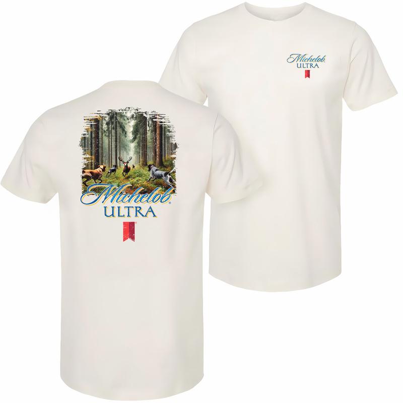 Michelob Ultra Hunt Dog And Deer T-shirt - 2 Side - Multiple Sizes Available - For Him And Her - Shades For Everyone - Mix And Match - Find Your Style