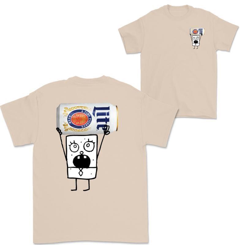 Doodlebob Miller Lite Double-Sided T-shirt, Funny Drinking Sweatshirt, Unisex Summer Hoodie, Perfect for Men and Women